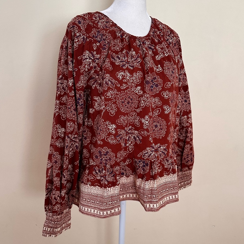 NWOT Veronica Beard Kester floral-print peplum blouse - Picture 5 of 11